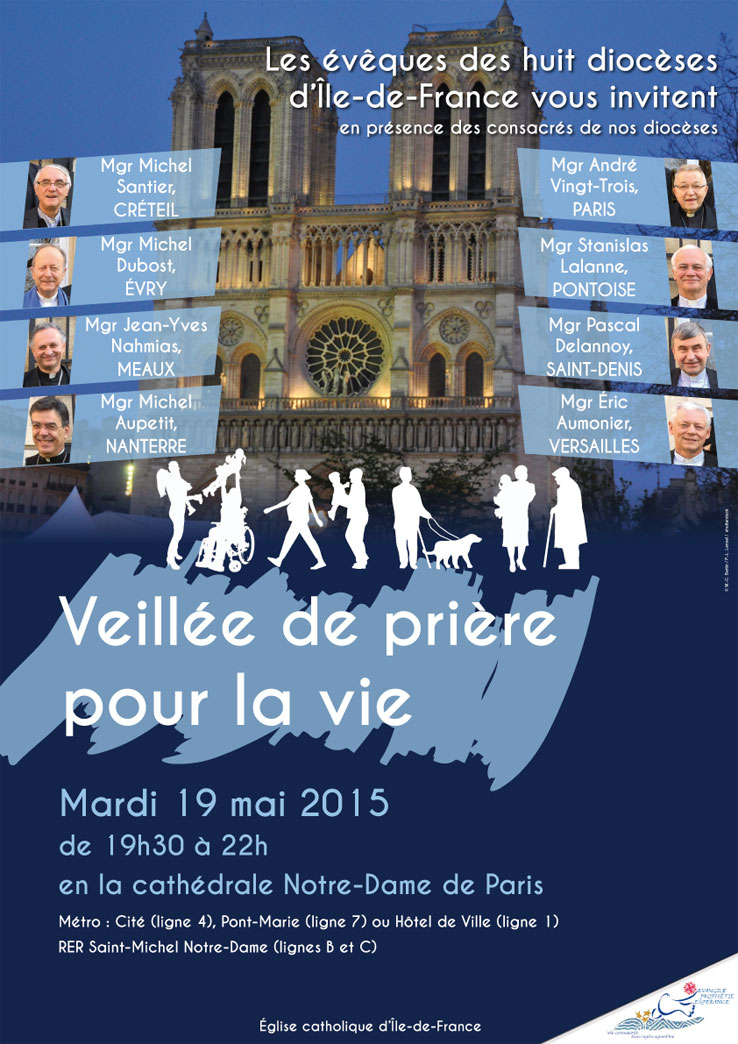 affiche de la veillée de prière pour la vie